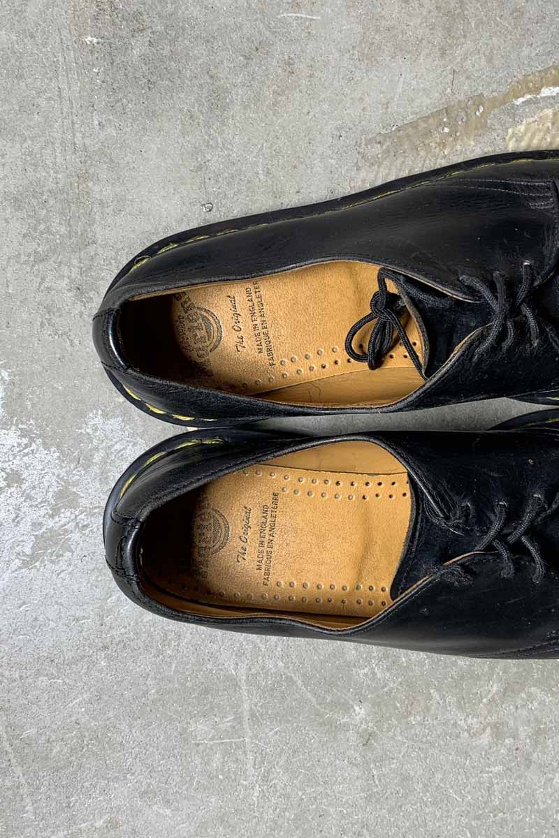 MADE IN ENGLAND 80-90'S 3 HOLE LEATHER SHOES / BLACK [SIZE: US8.0 (approx. 26.0cm) USED]