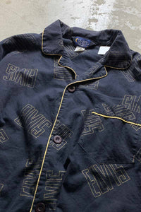 80'S L/S ELVIS DESIGN PAJAMA SHIRT / NAVY [SIZE: L USED]