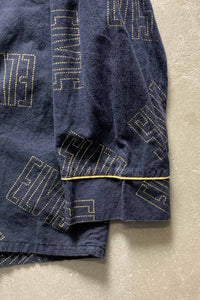 80'S L/S ELVIS DESIGN PAJAMA SHIRT / NAVY [SIZE: L USED]