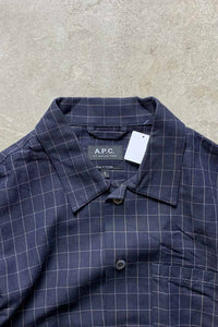 L/S CHECK SHIRT / NAVY [SIZE: XL USED]