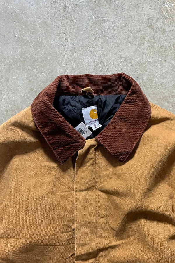 MADE IN MEXICO 90-00'S DUCK TRADITIONAL JACKET W/QUILTING LINER / BEIGE [SIZE: L USED]