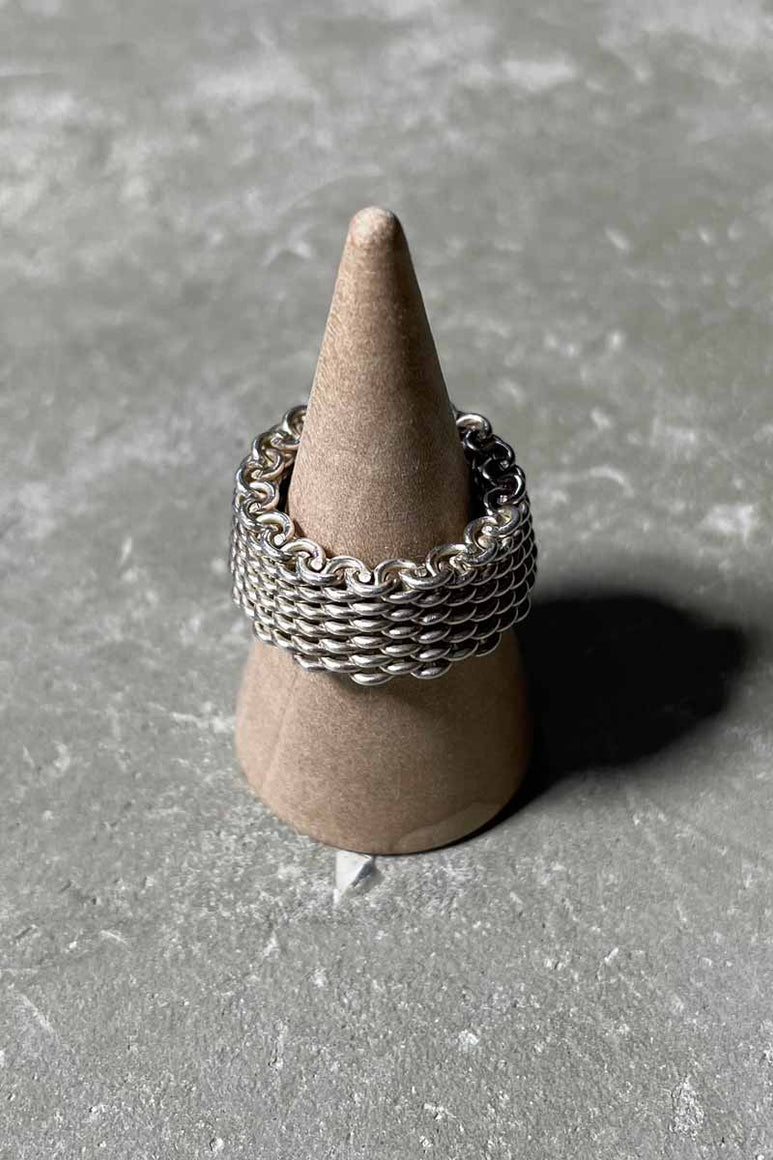 925 SILVER MESH RING [SIZE: 10号相当 USED]