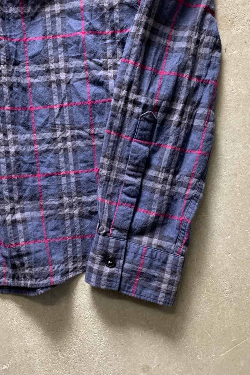 L/S COTTON CHECK SHIRT / GRAY [SIZE: M USED]