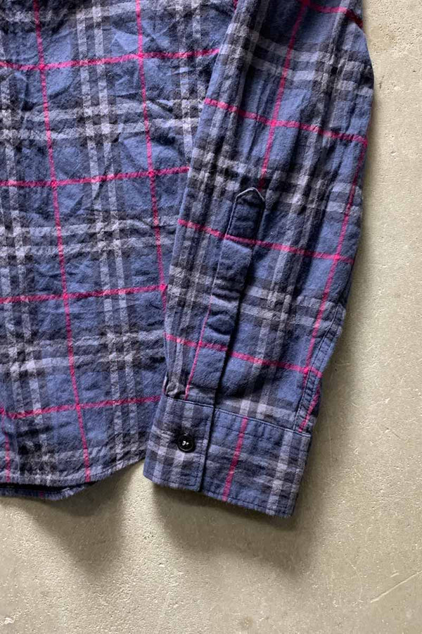 L/S COTTON CHECK SHIRT / GRAY [SIZE: M USED]