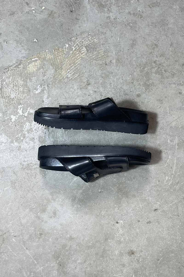 MADE IN ITALY LEATER SANDALS / BLACK [SIZE: US8.0(26.0cm相当) USED]