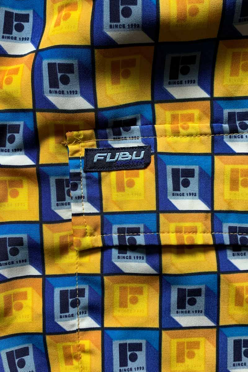 Y2K EARLY 00'S L/S LOGO DESIGN SHIRT / YELLOW [SIZE: L USED]