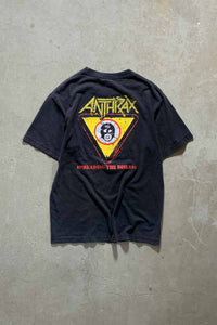 00'S ANTHRAX SPREADING THE DISEASE PRINT BAND T-SHIRT / BLACK [SIZE: L USED]