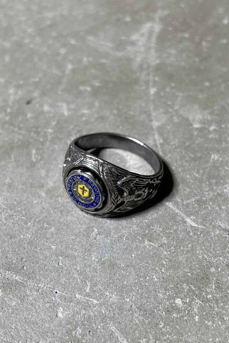 SILVER COLLEGE RING [SIZE: 20.5号相当 USED]