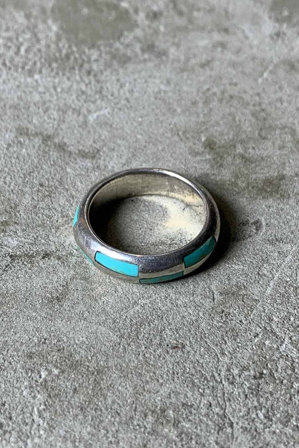 925 SILVER RING W/TURQUOISE [SIZE: US 7.5 USED]