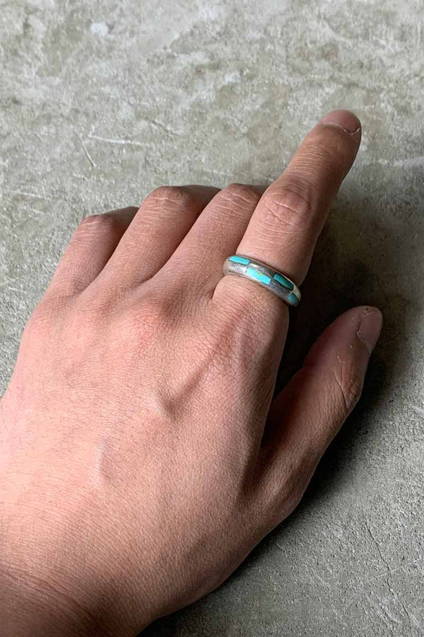 925 SILVER RING W/TURQUOISE [SIZE: US 7.5 USED]