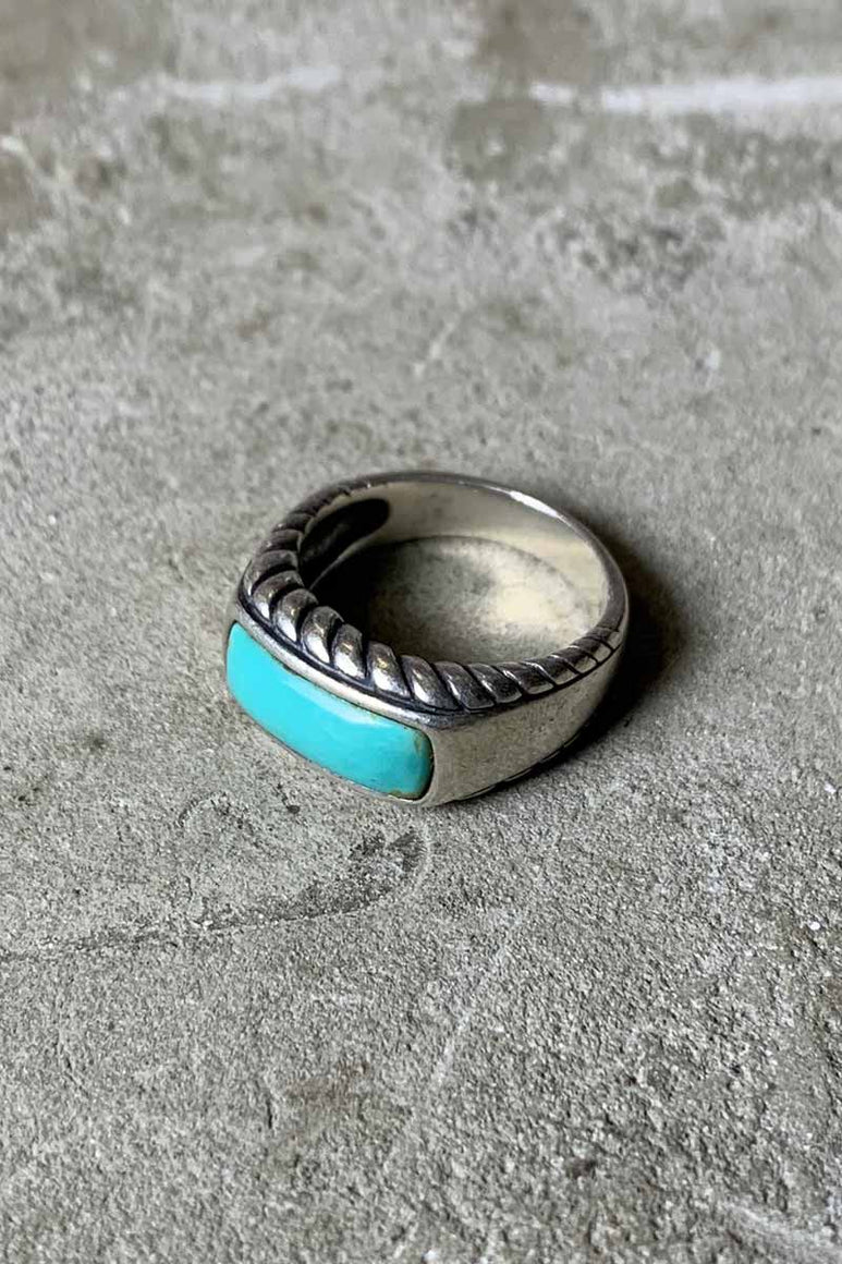 925 SILVER RING W/TURQUOISE [SIZE: 14号相当 USED]