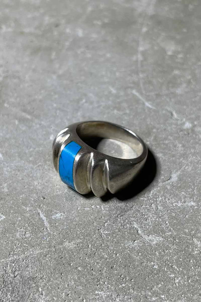 MADE IN MEXICO 925 SILVER RING W/TURQUOIS [SIZE: 18号相当 USED]