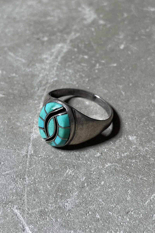 925 SILVER RING W/TURQUOISE [SIZE: US 11.5 equivalent, USED]