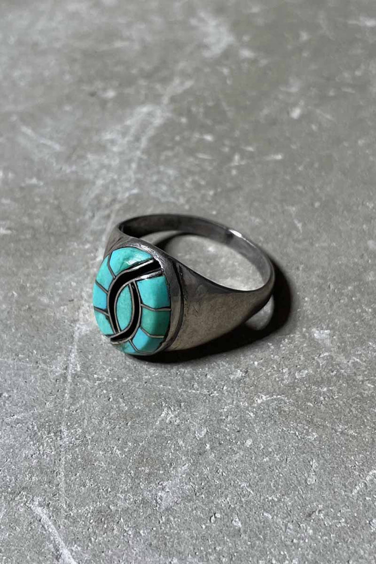 925 SILVER RING W/TURQUOIS [SIZE: 24号相当 USED]
