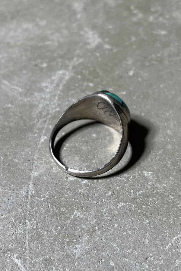 925 SILVER RING W/TURQUOISE [SIZE: US 11.5 equivalent, USED]