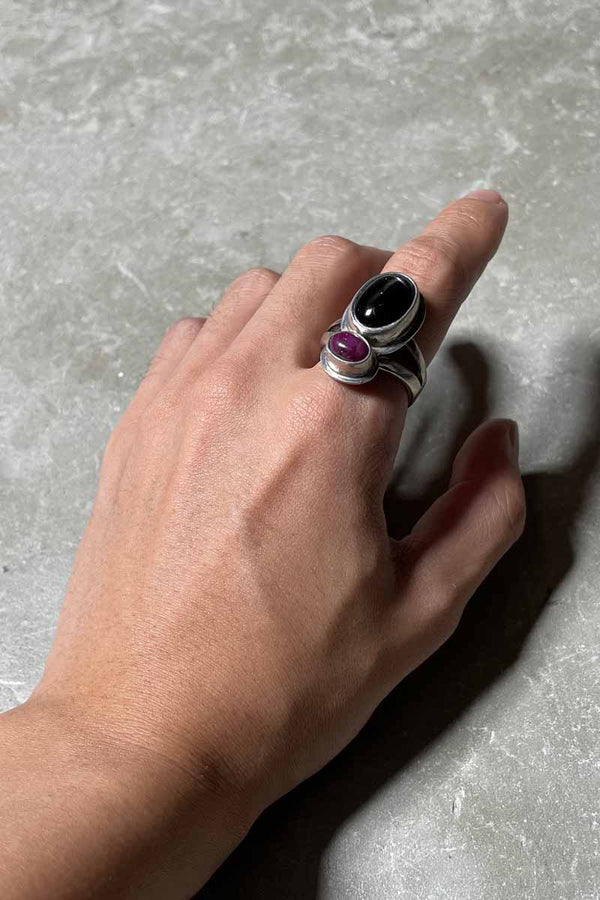 925 SILVER RING W/SAPPHIRE [SIZE: US 10.5 USED]
