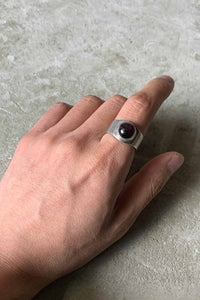925 SILVER RING W/STONE [SIZE: 17号相当 USED]