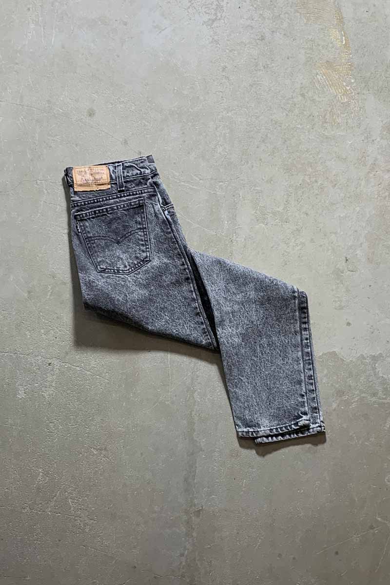 MADE IN USA 80'S 550 BLACK TAB DENIM PANTS / BLACK STONE WASH [SIZE: W30 x L30 USED]