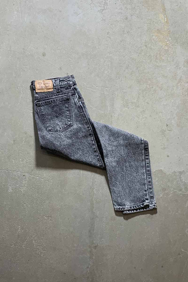 MADE IN USA 80'S 550 BLACK TAB DENIM PANTS / BLACK STONE WASH [SIZE: W30 x L30 USED]