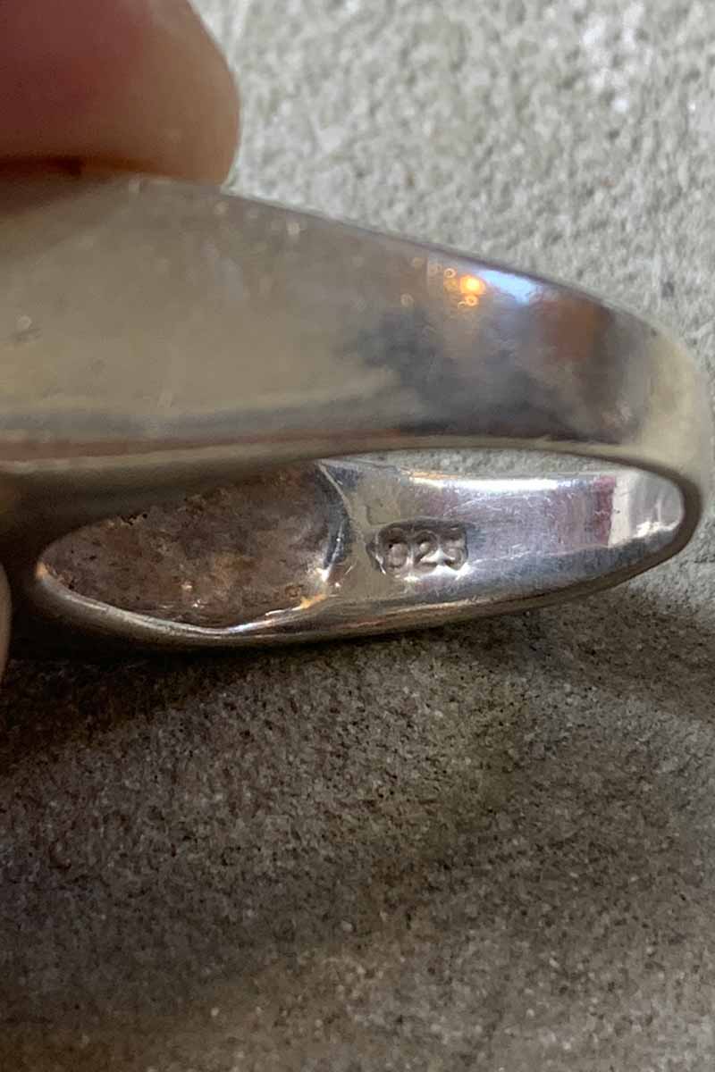 925 SILVER RING WITH TURQUOISE [SIZE: JP 21 (US 10) USED]