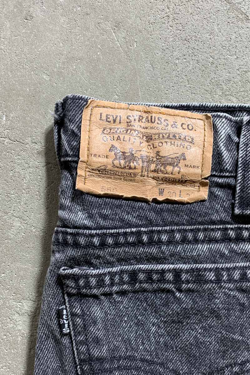 MADE IN USA 80'S 550 BLACK TAB DENIM PANTS / BLACK STONE WASH [SIZE: W30 x L30 USED]