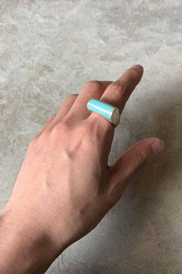 925 SILVER RING WITH TURQUOISE [SIZE: JP 21 (US 10) USED]