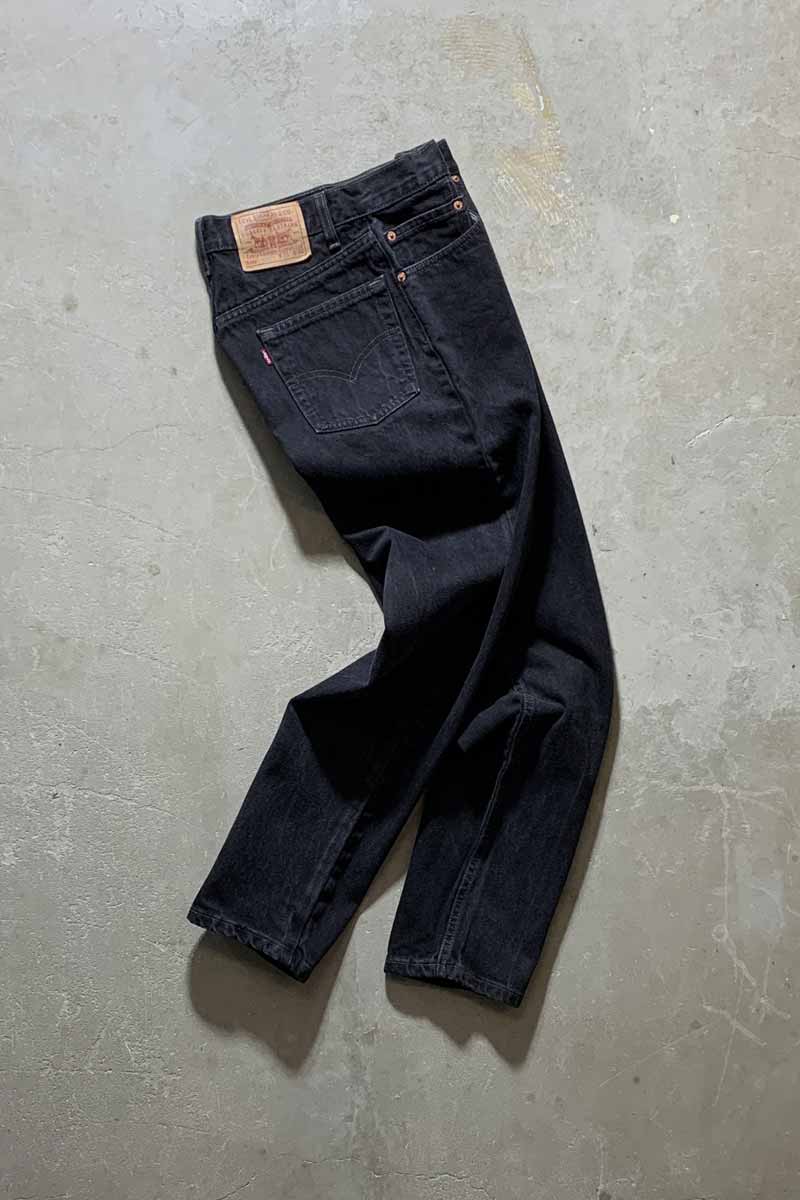 MADE IN USA 99'S 550 DENIM PANTS / SULFUR BLACK [SIZE: W31 x L32 USED]