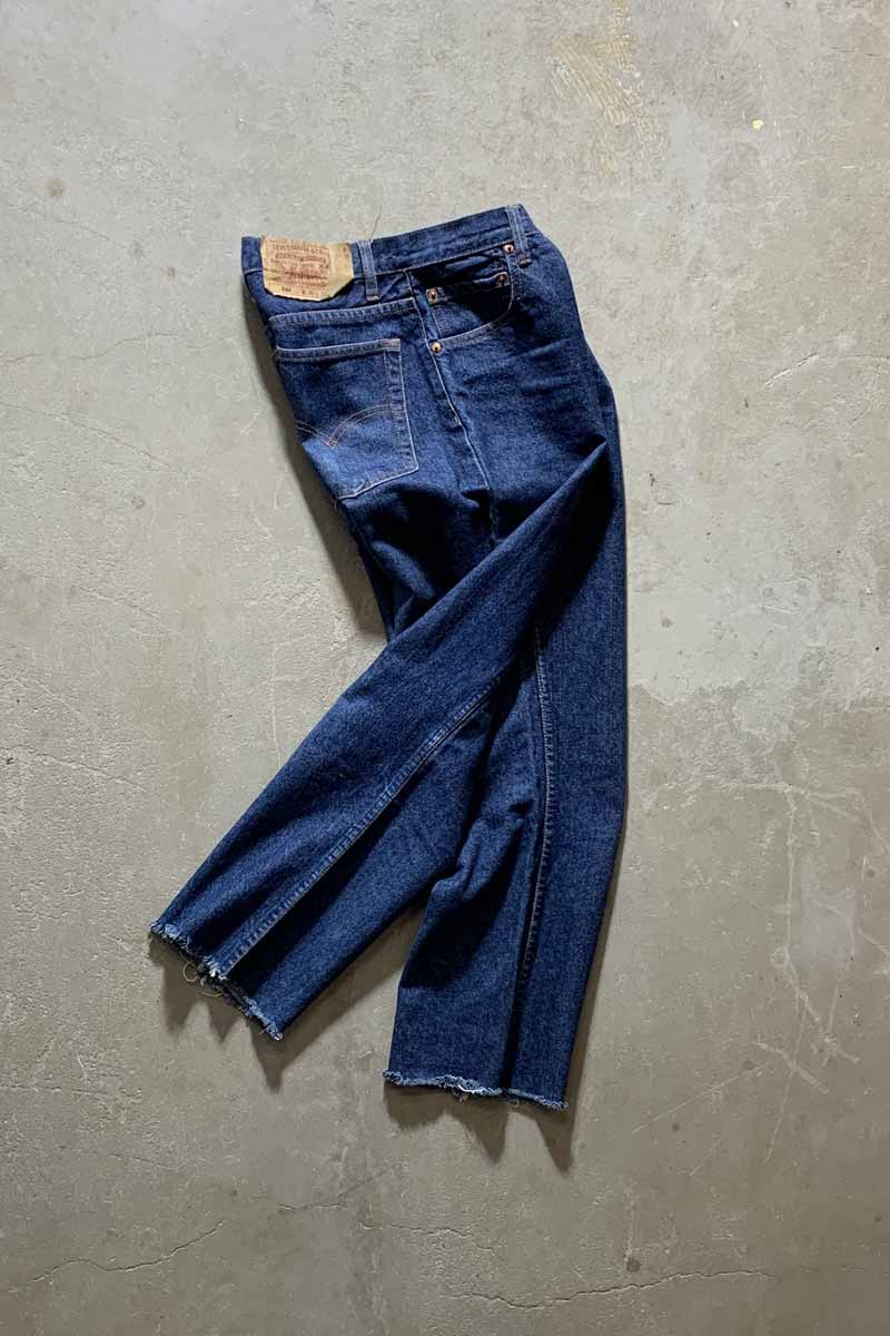 MADE IN USA 96'S 501 CUT OFF DENIM PANTS / INDIGO [SIZE: W30 x L32 USED]