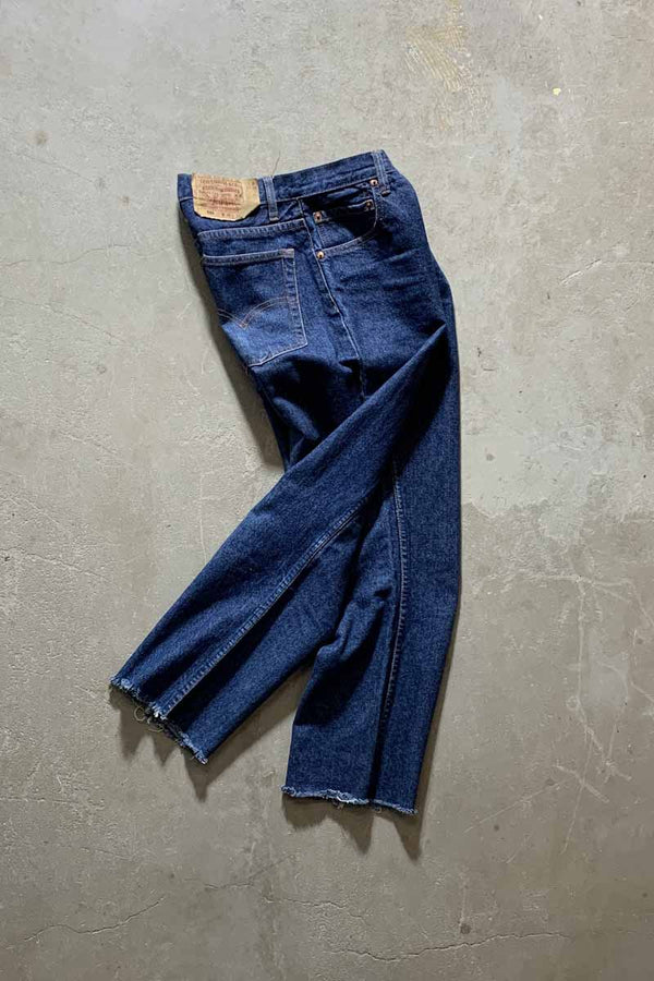 MADE IN USA 96'S 501 CUT OFF DENIM PANTS / INDIGO [SIZE: W30 x L32 USED]