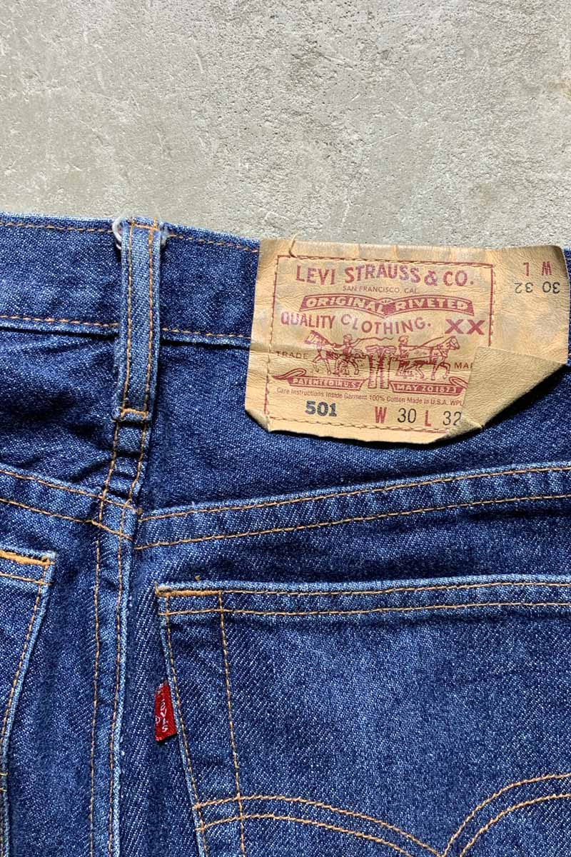 MADE IN USA 96'S 501 CUT OFF DENIM PANTS / INDIGO [SIZE: W30 x L32 USED]