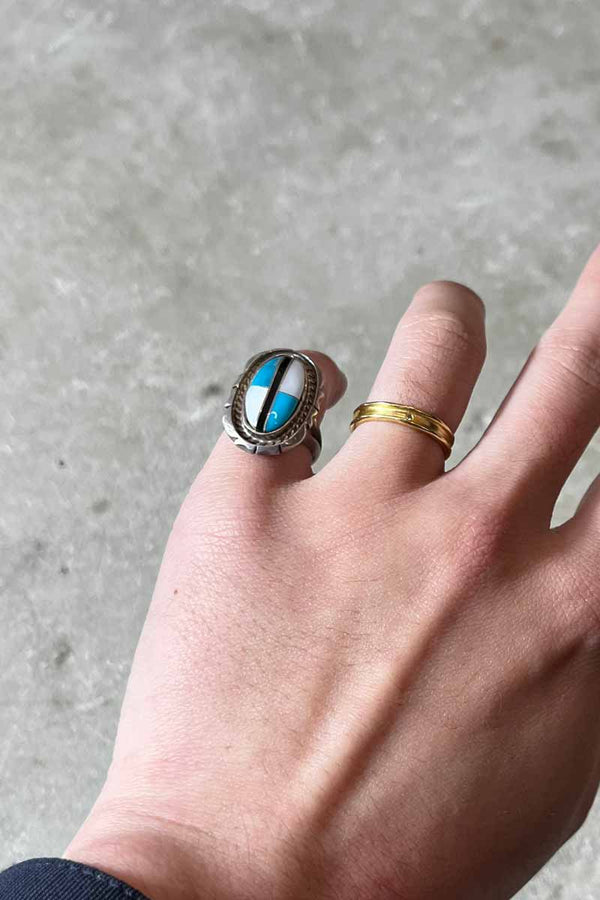 SILVER RING W/STONE [SIZE: US 6 USED]