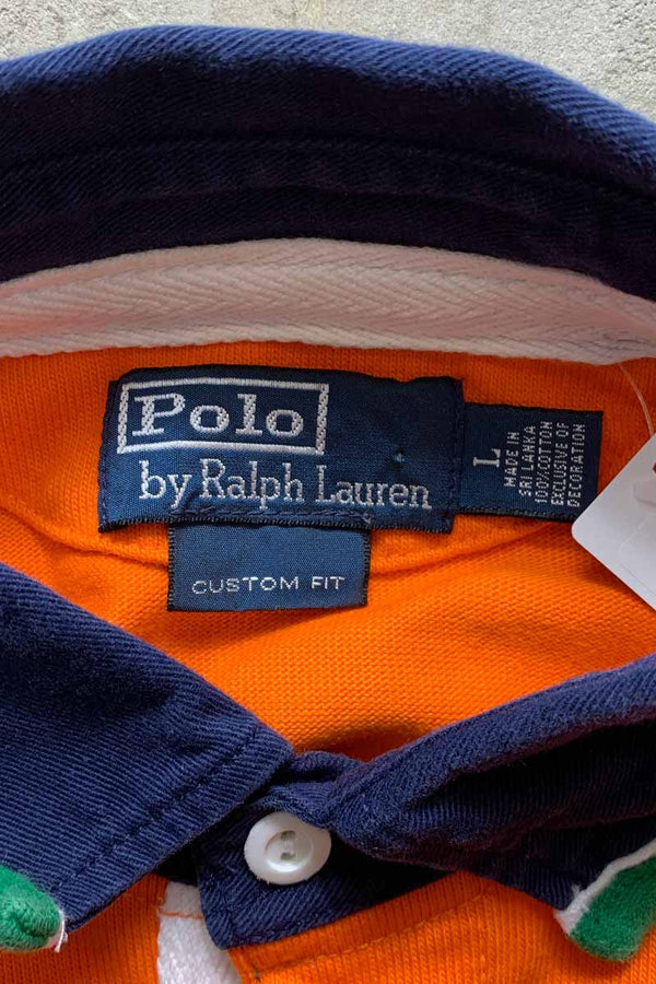 90'S L/S CUSTOM FIT RUGBY SHIRT / ORANGE [SIZE: L USED]