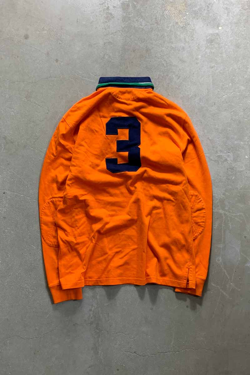 90'S L/S CUSTOM FIT RUGBY SHIRT / ORANGE [SIZE: L USED]