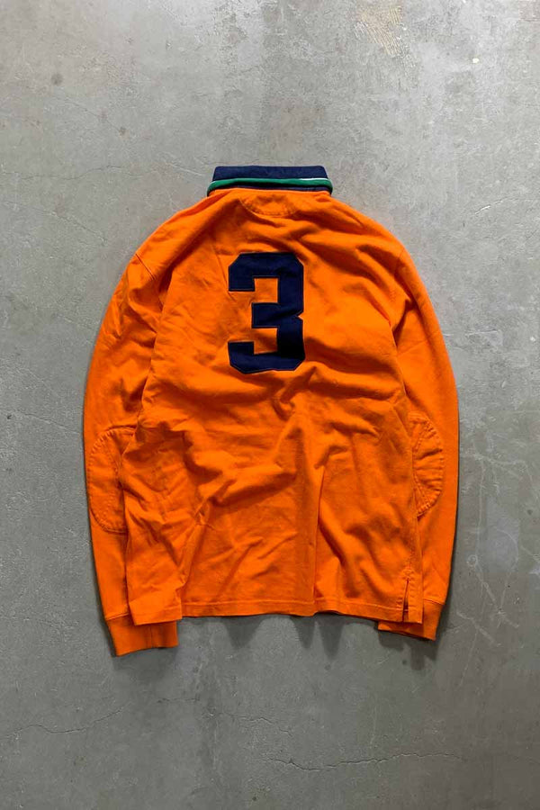 90'S L/S CUSTOM FIT RUGBY SHIRT / ORANGE [SIZE: L USED]