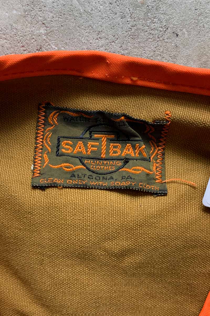70-80s HUNTING VEST / BROWN / ORANGE [SIZE: L USED]