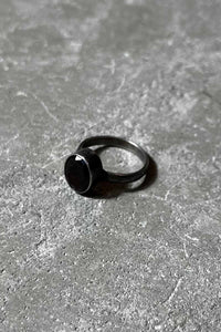 SILVER RING W/GLASS STONE [SIZE: 18号 USED]