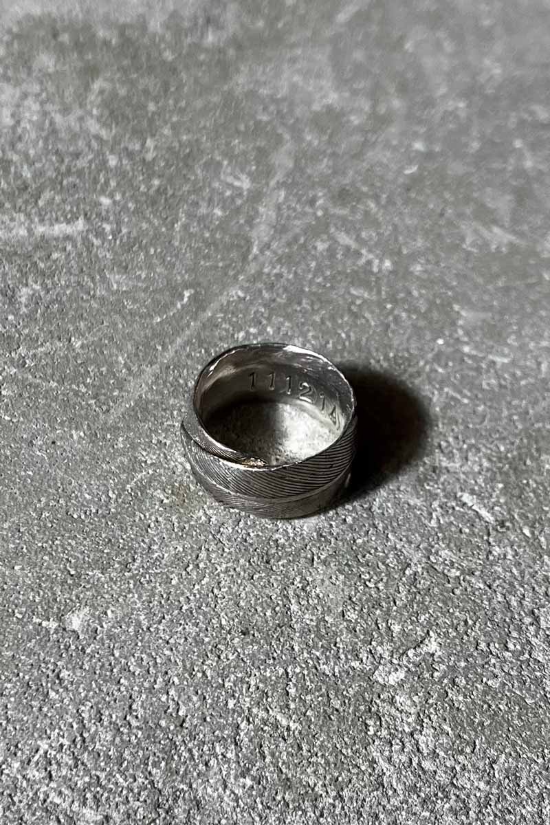 925 SILVER FEATHER RING [SIZE: 11.5号 USED]
