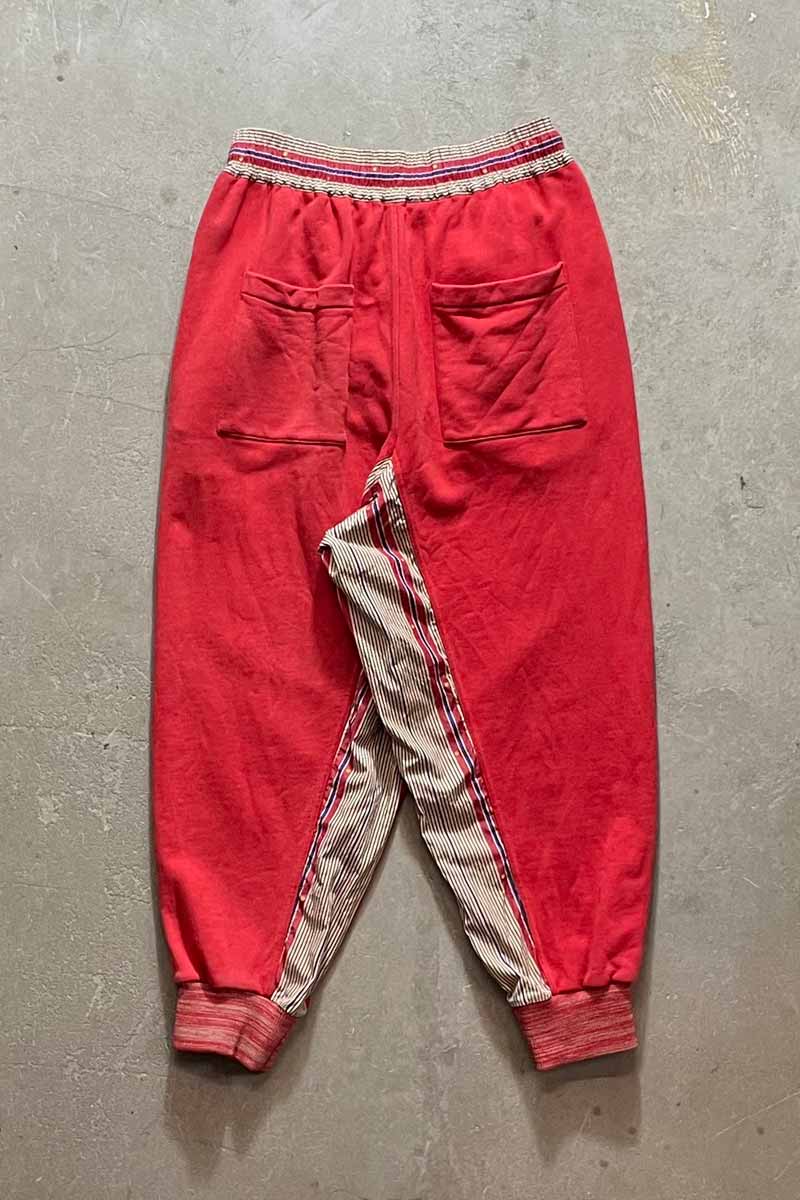 SWITCHING SWEAT PANTS / RED [SIZE: S USED]