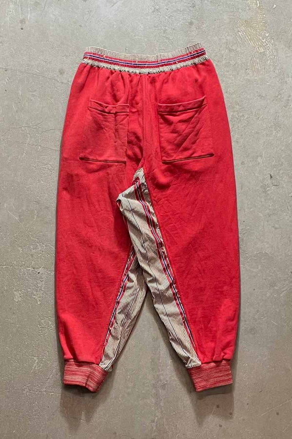 SWITCHING SWEAT PANTS / RED [SIZE: S USED]