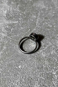 SILVER RING W/GLASS STONE [SIZE: 19号 USED]