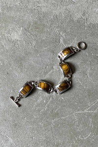 MADE IN MEXICO 925 SILVER BRACELET W/TIGER EYE [SIZE: ONE SIZE USED]