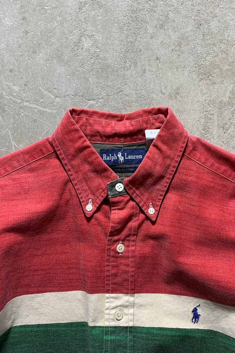 90'S BORDER L/S SHIRT / MULTI [SIZE: M USED]