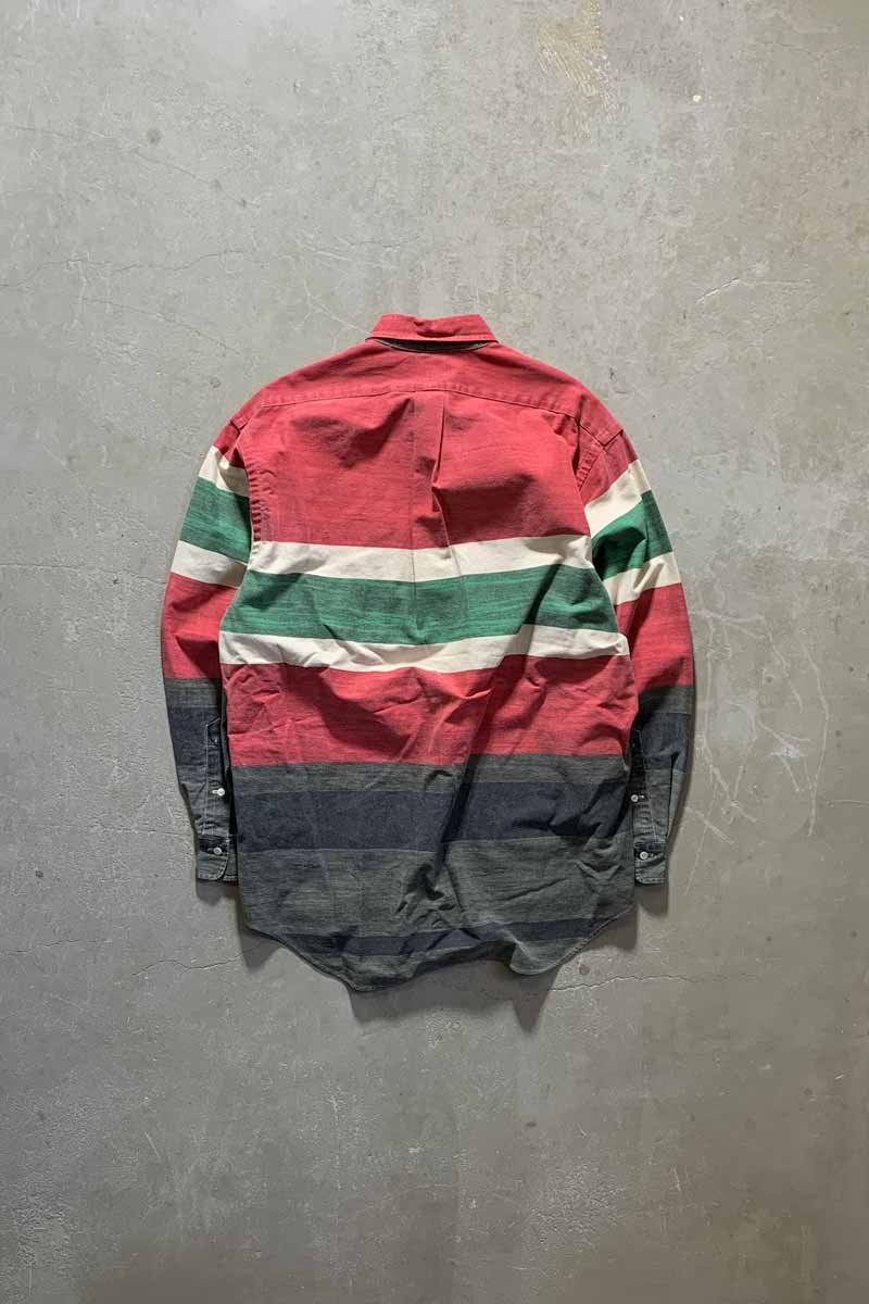 90'S BORDER L/S SHIRT / MULTI [SIZE: M USED]