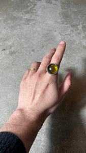 925 SILVER RING W/GLASS STONE [SIZE: 22号相当 USED]