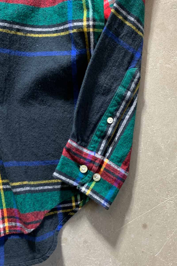 88'S-90'S COTTON CHECK L/S FLANNEL SHIRT / MULTI [SIZE: M USED]