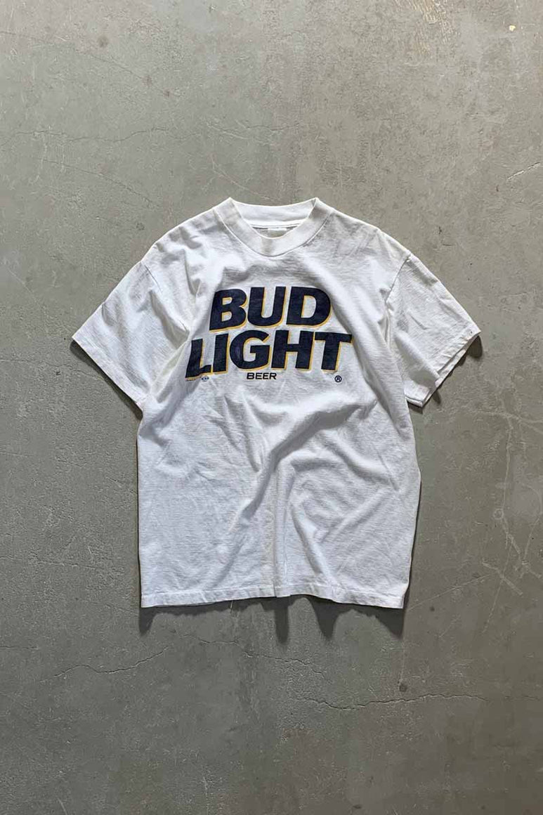 90'S BUD BEER LOGO T-SHIRT / WHITE [SIZE: XL USED]