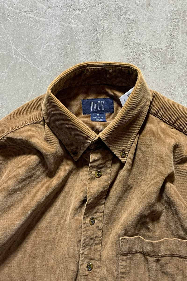 90'S B.D L/S CORDUROY SHIRT / BROWN [SIZE: M USED]