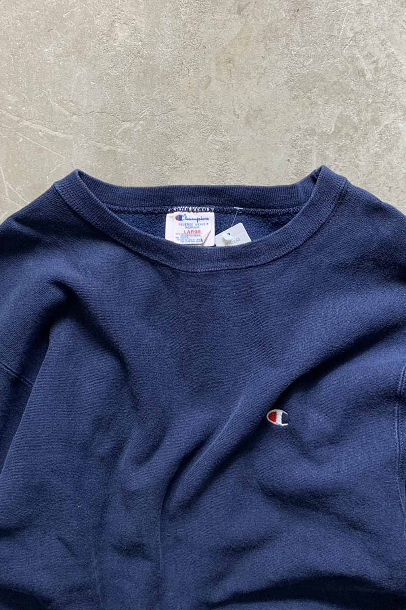 MADE IN USA 80'S REVERSE WEAVE SWEATSHIRT / NAVY [SIZE: L USED]