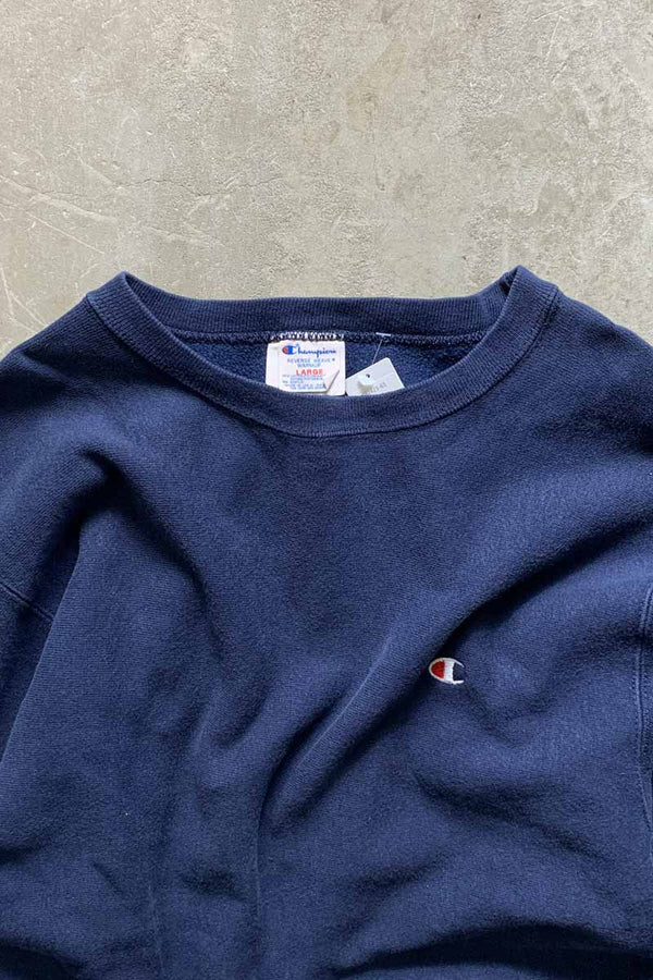 MADE IN USA 80'S REVERSE WEAVE SWEATSHIRT / NAVY [SIZE: L USED]