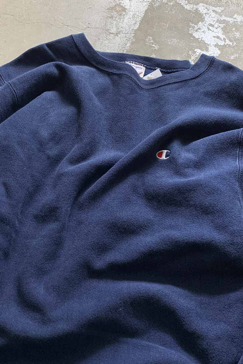 MADE IN USA 80'S REVERSE WEAVE SWEATSHIRT / NAVY [SIZE: L USED]
